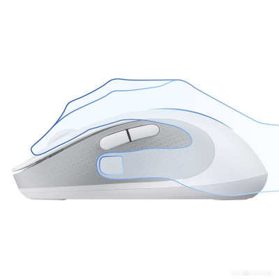 F02 Ergonomic Wireless Mouse (белый, без батарейки в комплекте)