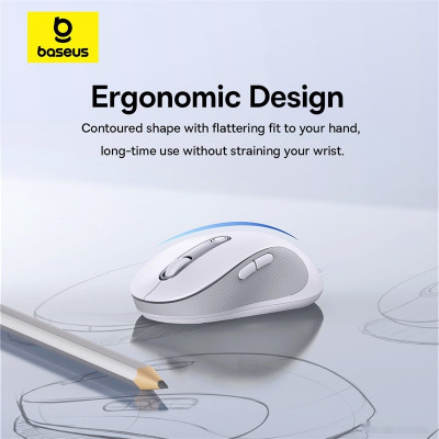 F02 Ergonomic Wireless Mouse (белый, без батарейки в комплекте)