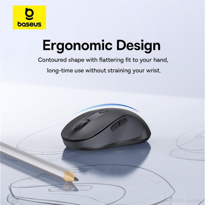 F02 Ergonomic Wireless Mouse (черный, без батарейки в комплекте)