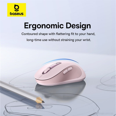 F02 Ergonomic Wireless Mouse (розовый, без батарейки в комплекте)