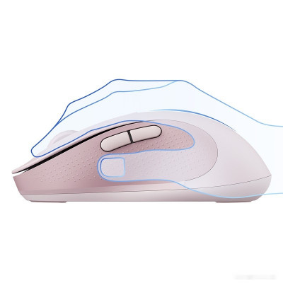 F02 Ergonomic Wireless Mouse (розовый, без батарейки в комплекте)