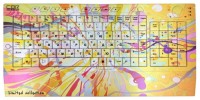 Picture Keyboard Splashes Yellow-Pink USB