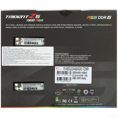Trident Z5 Neo RGB 2x64ГБ DDR5 6000 МГц F5-6000J3244G64GX2-TZ5NR