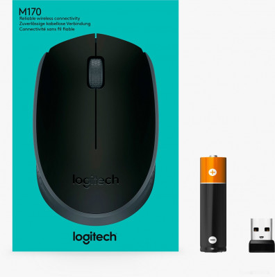 M171 Wireless Mouse серый/черный [910-004424]