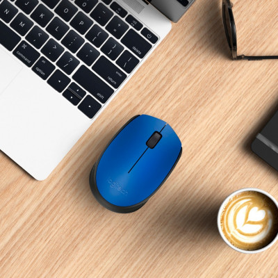 M171 Wireless Mouse синий/черный [910-004640]