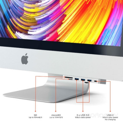 Aluminum Type-C clamp hub Pro (Silver)