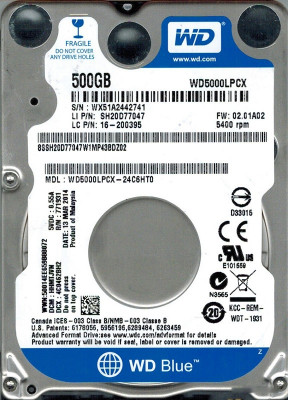 500GB (WD5000LPCX-24C6HT0)